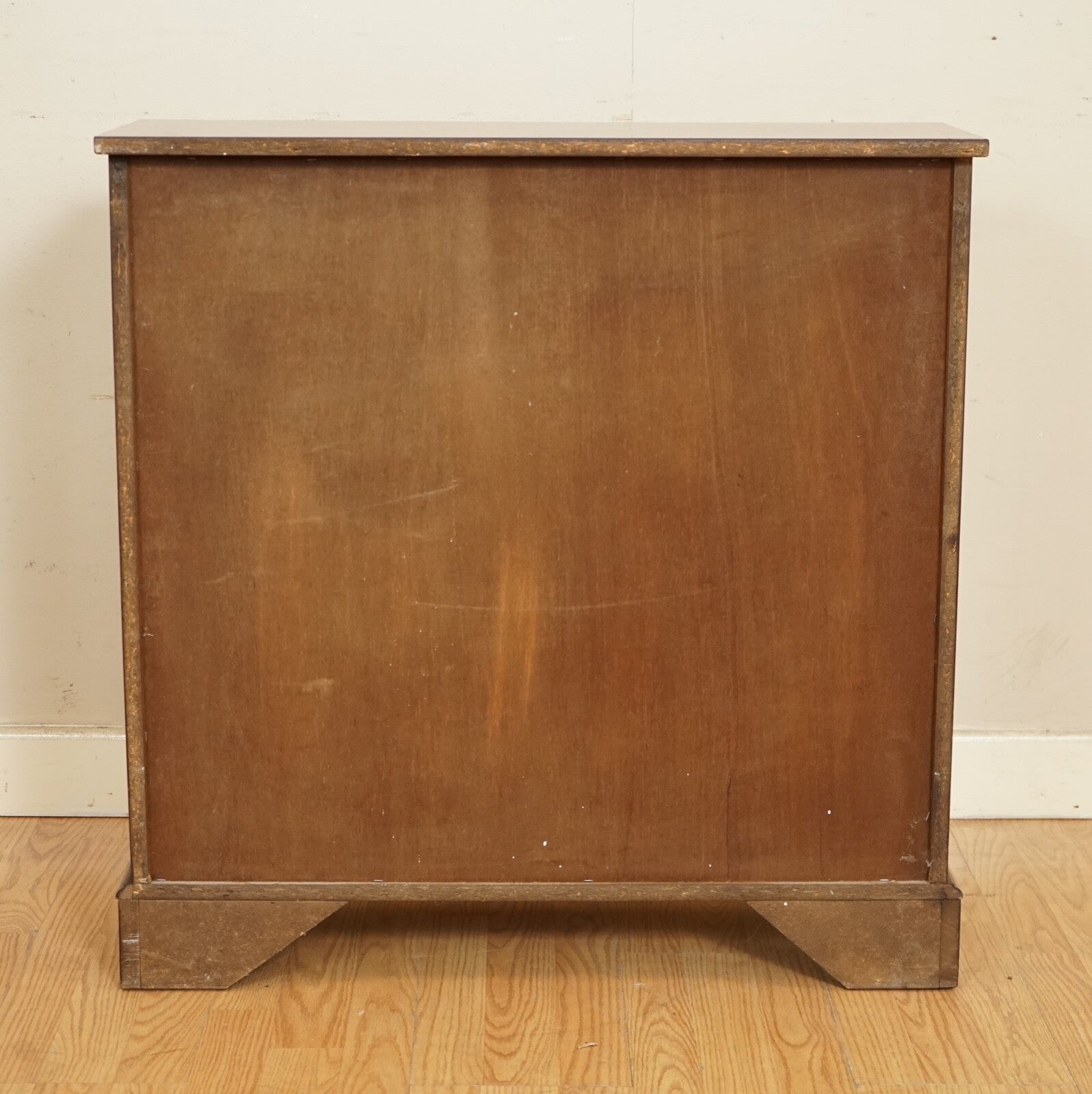 VINTAGE YEW WOOD DWARF OPEN LIBARY BOOKCASE CABINET