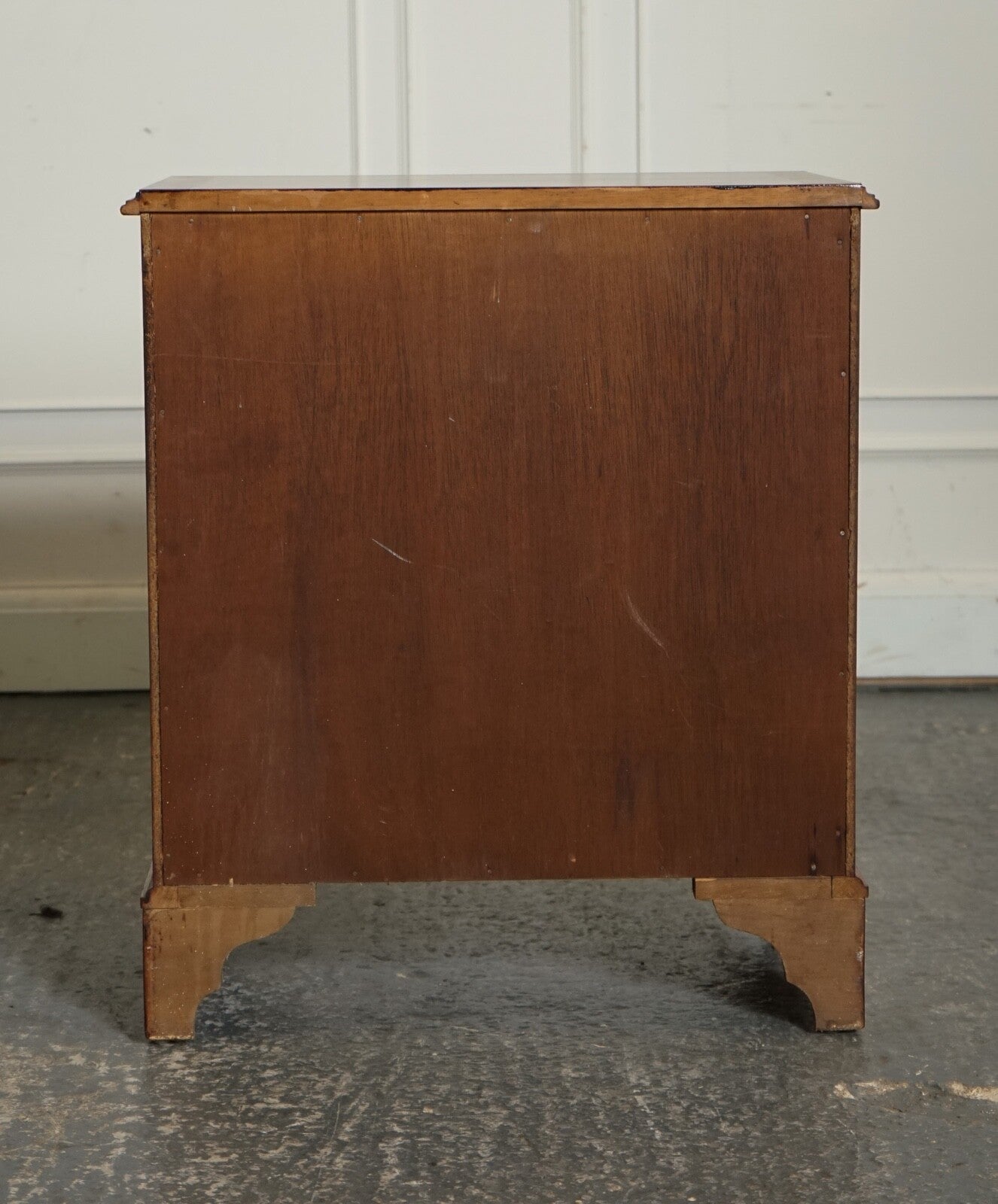 VINTAGE YEW WOOD CHEST OF DRAWERS WITH GEORGIAN STYLE HANDLES