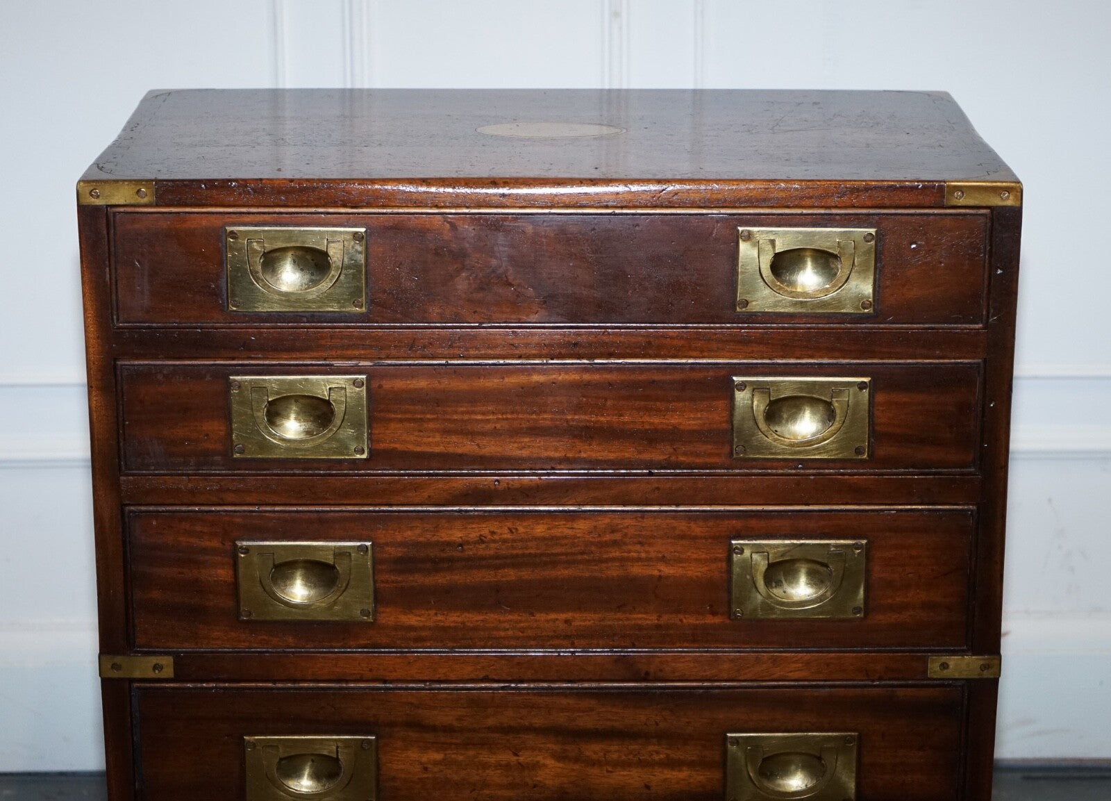 VINTAGE HARRODS KENNEDY BRASS MILITARY CAMPAIGN CHEST OF DRAWERS