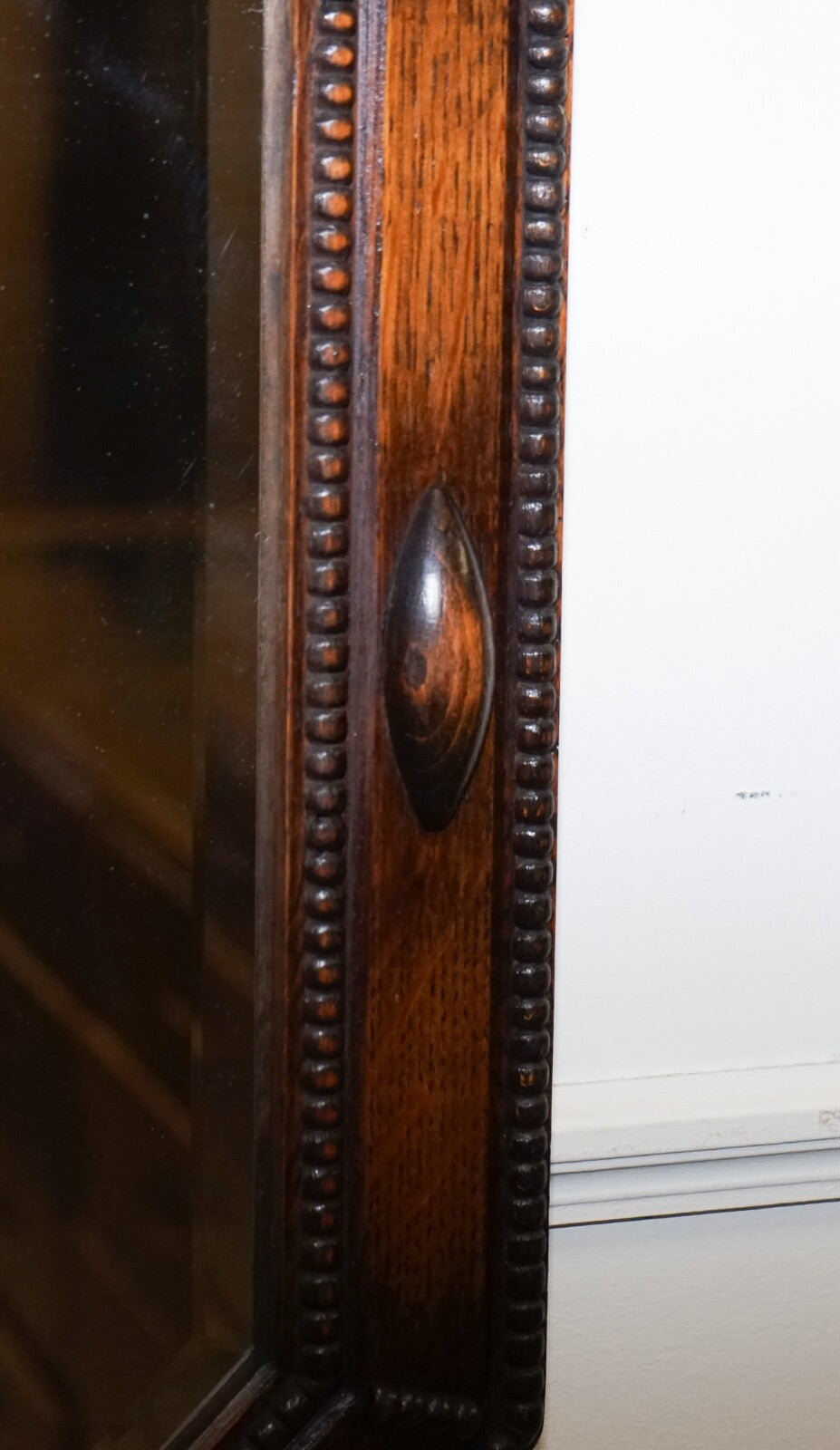 ANTIQUE EDWARDIAN CIRCA 1920 COUNTRY HOUSE  WALL MOUNTED CARVED BOBBIN  MIRROR