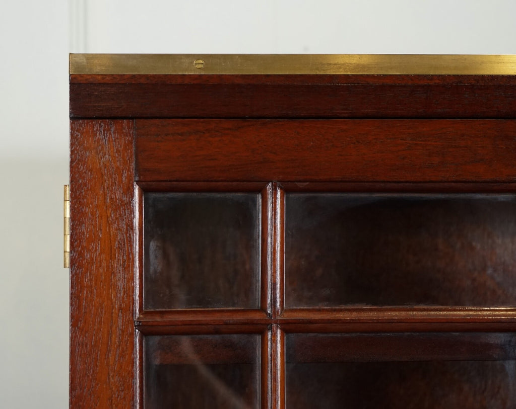 VINTAGE MILITARY CAMPAIGN BOOKCASE DISPLAY CABINET BRASS FITTINGS