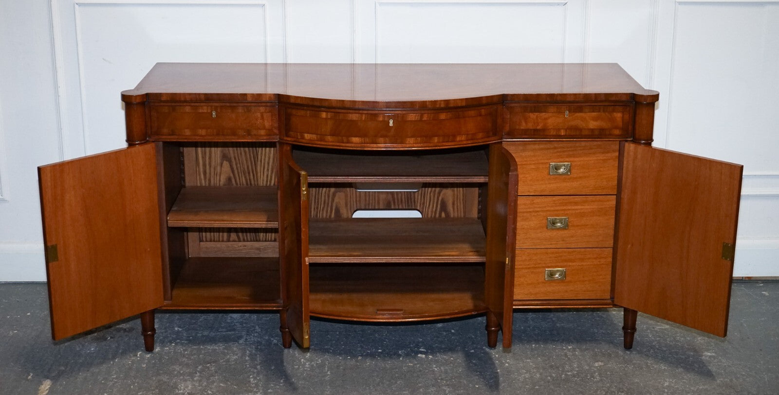 VINTAGE FINE FURNITURE BURR WALNUT SOLID SIDEBOARD MADE BY DAVID SALMON