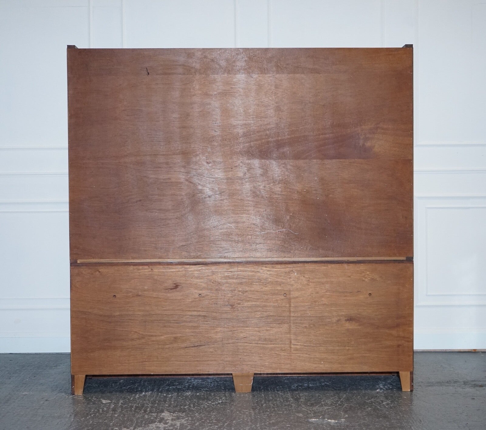 VINTAGE BEVAN FUNNELL MILITARY CAMPAIGN BOOKCASE WITH EMBOSSED LEATHER DOORS