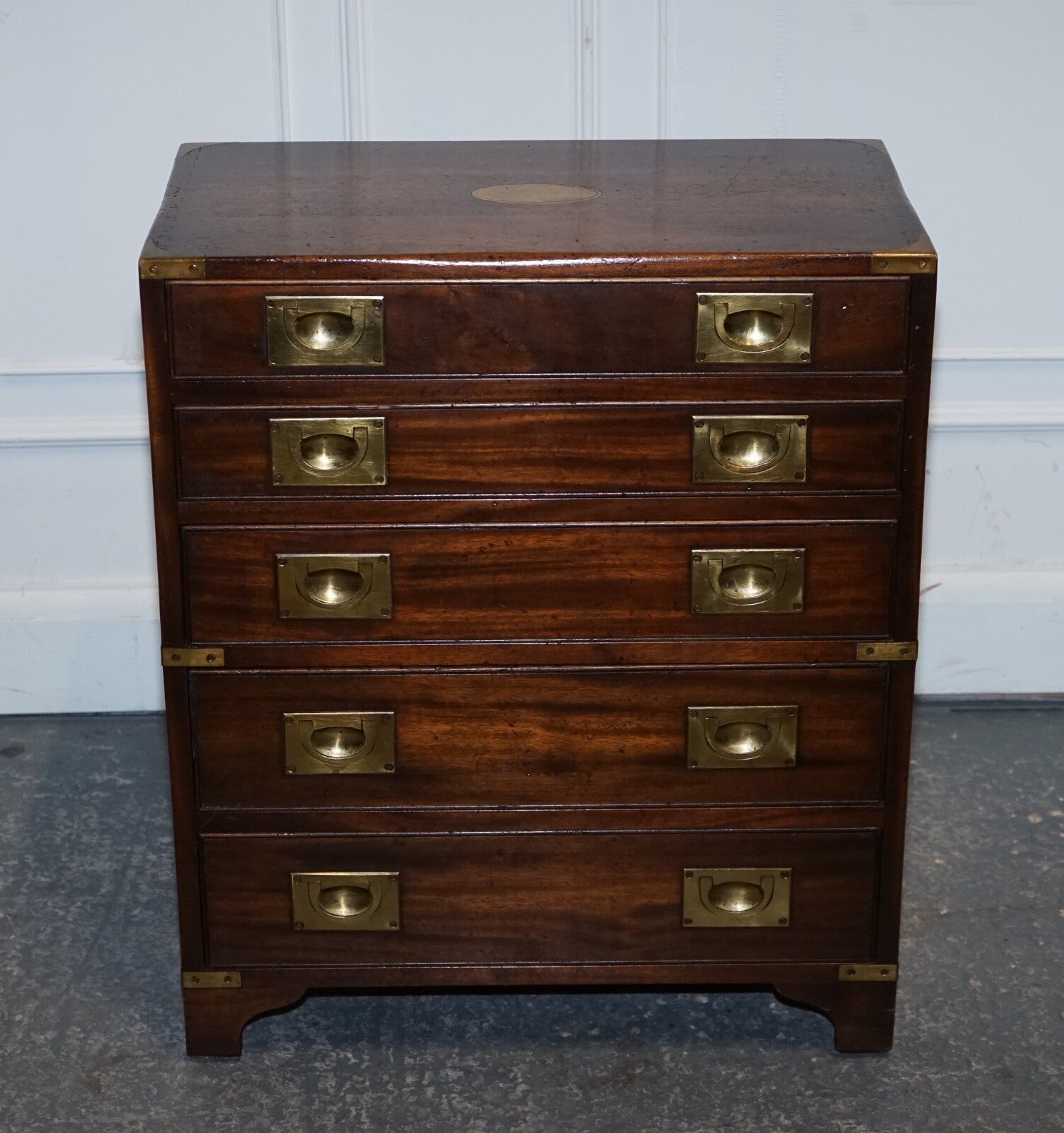 VINTAGE HARRODS KENNEDY BRASS MILITARY CAMPAIGN CHEST OF DRAWERS